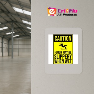 Indicator Caution floor may be slippery when sign, Sticker autocolant - Img 4