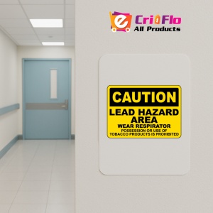 Indicator Caution Lead Hazard Area Wear Respirator Sign, Sticker autocolant - Img 5