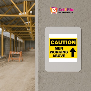 Indicator Caution Men Working Above Sign, Sticker autocolant - Img 5