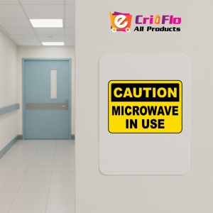Indicator Caution Microwave in use Sign, Sticker autocolant - Img 5