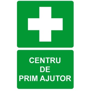 Indicator Centru de prim ajutor, Sticker autocolant
