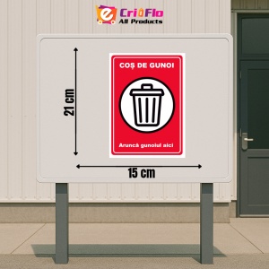 Indicator Cos de gunoi arunca gunoiul aici, Sticker autocolant - Img 2
