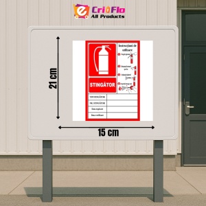 Indicator Cu instructiuni de utilizare stingatoare, Sticker autocolant - Img 2