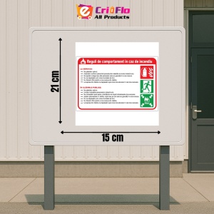 Indicator Cu reguli de comportament in caz de incendiu, Sticker autocolant - Img 2