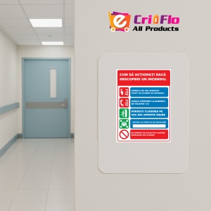 Indicator Cum sa actionati daca descoperi un incendiu, Sticker autocolant - Img 4