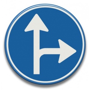Indicator de circulatie inainte si la dreapta, Sticker autocolant