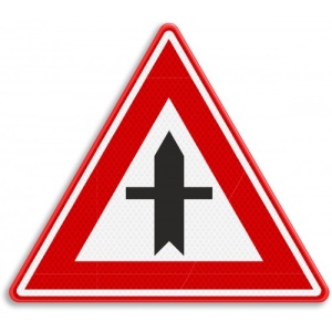 Indicator de circulatie intersectie cu drum fara prioritate, Sticker autocolant