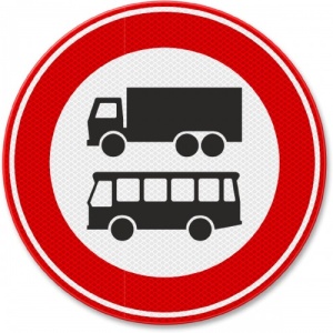 Indicator de circulatie interzis pentru camioane si autobuze, Sticker autocolant
