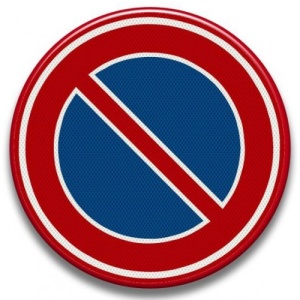 Indicator de circulatie stationare interzisa, Sticker autocolant