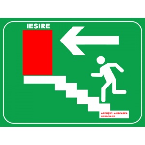 Indicator De iesire coborare pe scari urcarea prin stanga, Sticker autocolant