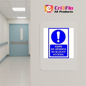 Indicator De iesire de urgenta nu blocati accesul, Sticker autocolant - Img 4