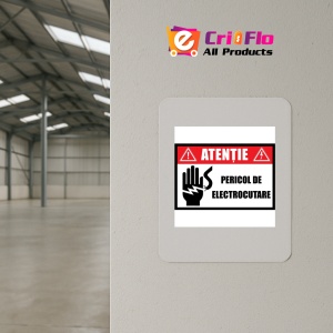 Indicator De interzicere atentie pericol de electrocutare, Sticker autocolant - Img 3