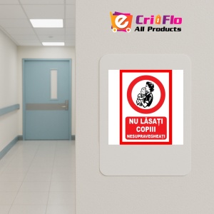 Indicator De interzicere nu lasati copii nesupravegheati, Sticker autocolant - Img 4