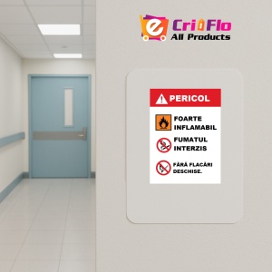 Indicator De interzicere pentru pericol, Sticker autocolant - Img 4