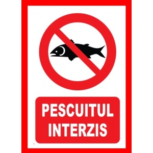Indicator De interzicere pescuitul interzis, Sticker autocolant
