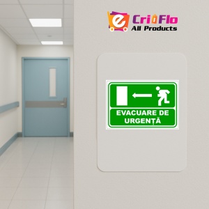 Indicator De salvare pentru evacuare de urgenta cu directia in stanga, Sticker autocolant - Img 4