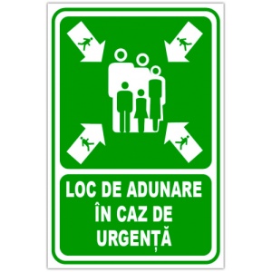 Indicator De securitate loc de adunare in caz de urgenta, Sticker autocolant