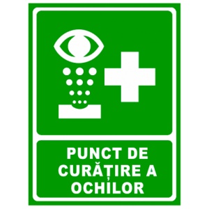 Indicator De securitate pentru punct de curatarea a ochilor, Sticker autocolant