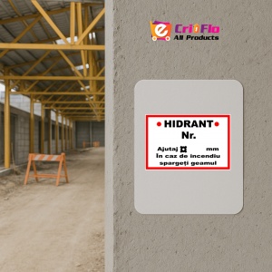 Indicator De semnalizare hidrant cu numar, Sticker autocolant - Img 5