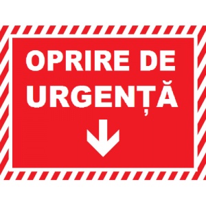 Indicator De siguranta oprire pentru urgenta, Sticker autocolant