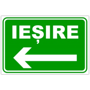 Indicator De urgenta iesire spre stanga, Sticker autocolant
