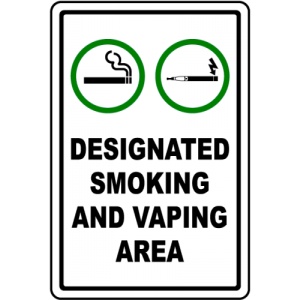 Indicator Designated smoking and vaping area signs, Sticker autocolant