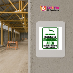 Indicator Designated smoking area please use cigarette bins provided, Sticker autocolant - Img 5