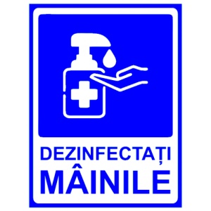 Indicator Dezinfectati mainile, Sticker autocolant