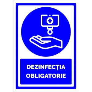 Indicator Dezinfectia obligatorie, Sticker autocolant