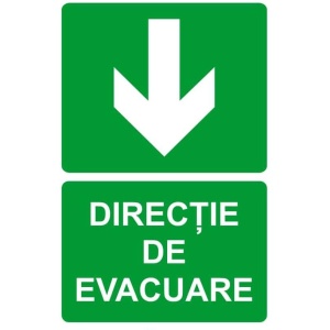 Indicator Directie de evacuare 2, Sticker autocolant