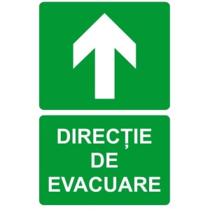 Indicator Directie de evacuare 4, Sticker autocolant
