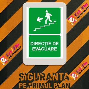 Indicator Directie de evacuare 5, Sticker autocolant - Img 3