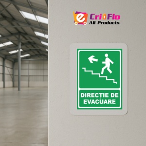 Indicator Directie de evacuare urcare stanga, Sticker autocolant - Img 4