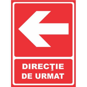 Indicator Directie de urmat stanga, Sticker autocolant