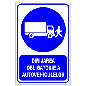 Indicator Dirijarea obligatorie a autovehiculelor, Sticker autocolant
