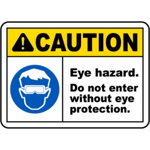 Indicator Do Not Enter Without Eye Protection Sign, Sticker autocolant