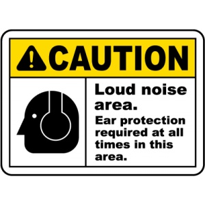 Indicator Ear Protection Required Sign, Sticker autocolant