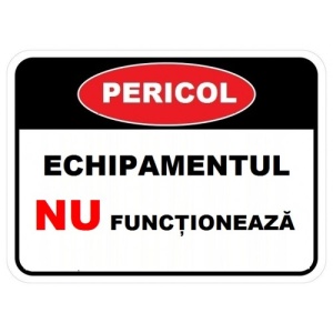Indicator Echipamentul nu functioneaza, Sticker autocolant