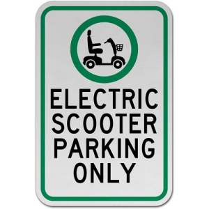 Indicator Electric Scooter Parking Only Sign, Sticker autocolant