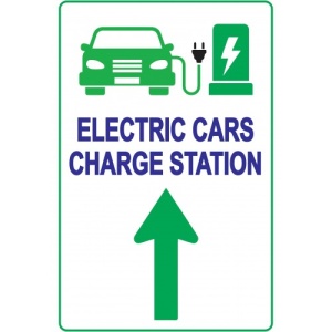 Indicator Electric Vehicle Station Sign, Sticker autocolant