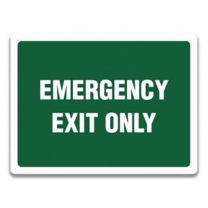 Indicator EMERGENCY EXIT ONLY SIGN, Sticker autocolant - Img 1