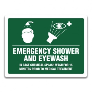 Indicator EMERGENCY SHOWER AND EYEWASH SIGN, Sticker autocolant