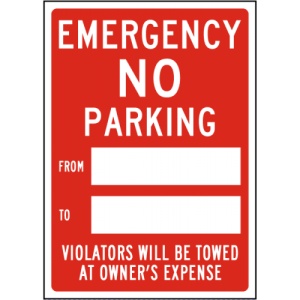 Indicator Emergency Temporary No Parking Violators Will Be Towed Sign, Sticker autocolant