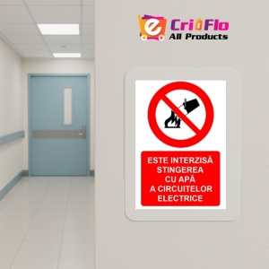 Indicator Este interzisa stingerea cu apa a circuitelor electrice indicator de interzicere, Sticker autocolant - Img 5