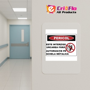 Indicator Este interzisa urcarea fara autorizatie pe schela metalica, Sticker autocolant - Img 4