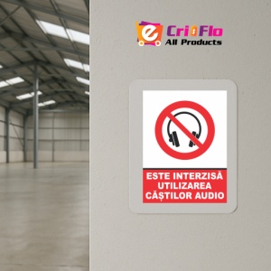 Indicator Este interzisa utilizarea castilor audio, Sticker autocolant - Img 4