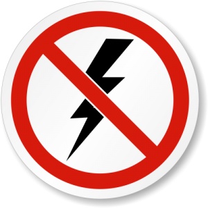 Indicator Eticheta cu fulger electric, Sticker autocolant
