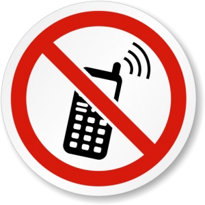 Indicator Eticheta de siguranta interzis telefonul, Sticker autocolant