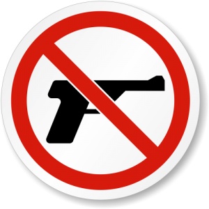 Indicator Eticheta de siguranta pentru regulile de interzicere a armelor, Sticker autocolant