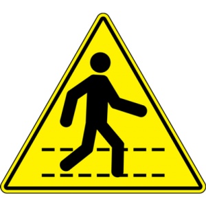 Indicator Eticheta galbena pentru podea pietonala, Sticker autocolant